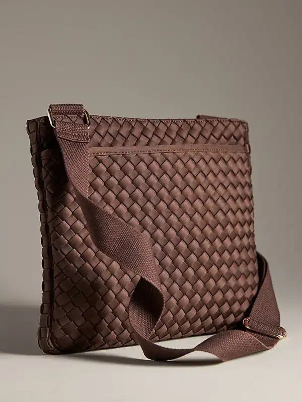 Daily Practice by Anthropologie Woven Neoprene Crossbody Messenger Bag in Brown